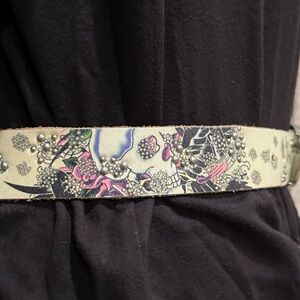 Vintage Y2K Ed Hardy Christian Audiger Leather Belt